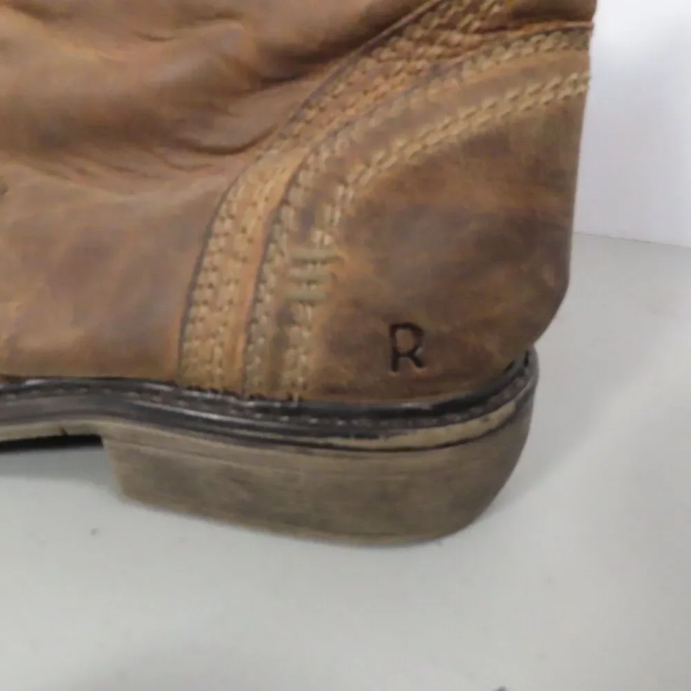 Roan by Bed Stu Crestone Mens 11 Tan Brown Leather Ankle Zip Western Boots